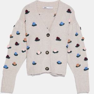 ZARA sold out floral knit sweater